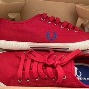Fred Perry  Vintage Tennis Canvas Winter Red  NEW IN BOX US 11 / UK 10